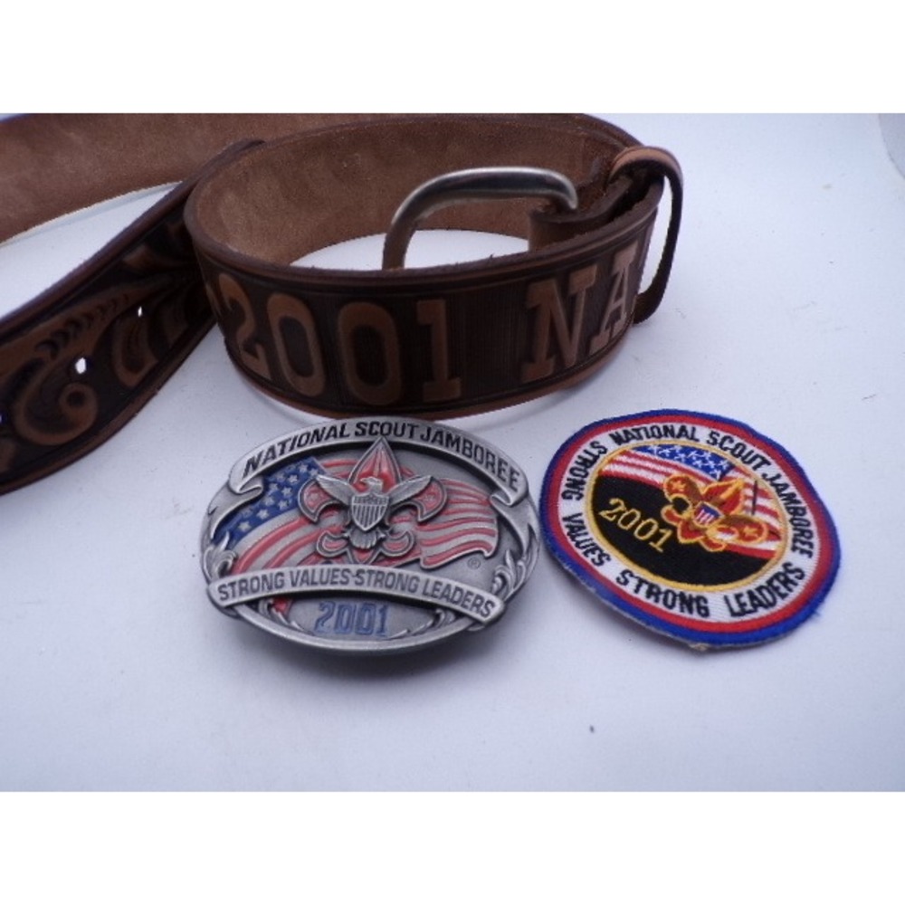 2001 National Scout Jamboree Belt, Buckle, and Patch Set Strong Values & Leaders